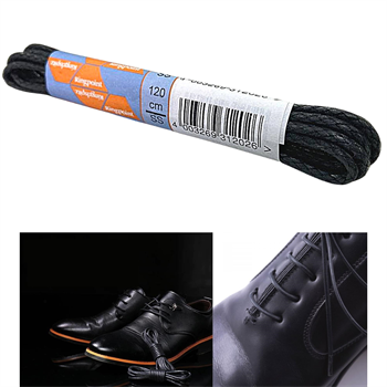 Ringelspitz 120 cm İthal Ayakkabı Bot Bağcığı Mumlu Yuvarlak Siyah Bağcık